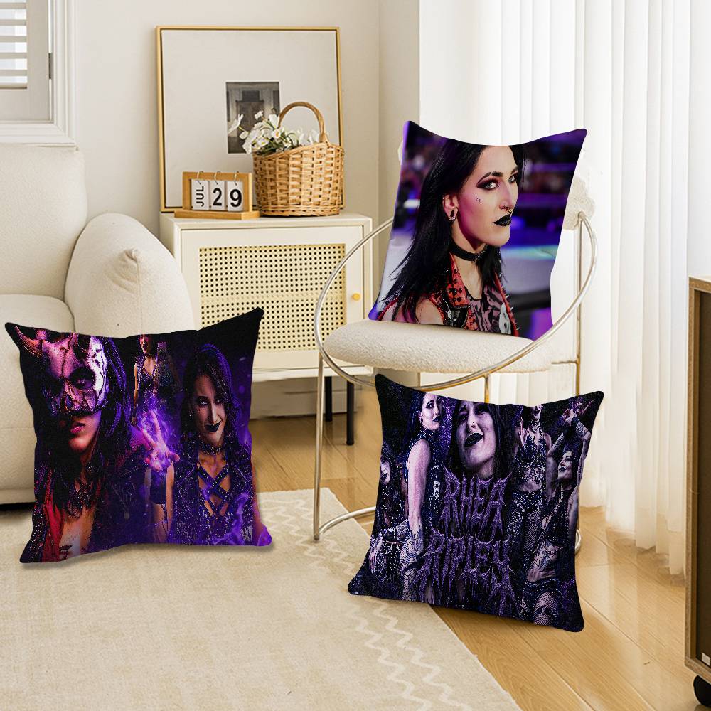 R-Rhea Ripley Wrestler Pillow Gifts Home Office Furnishings Bedroom Sofa Car Cushion Cover Case 45x45cm