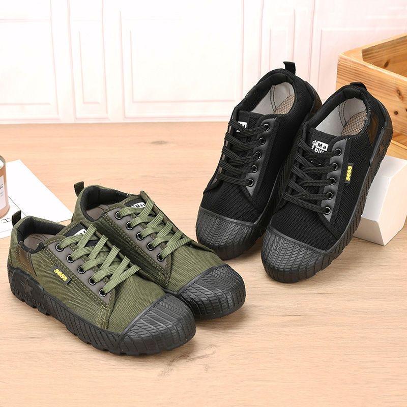 2026 Army Green Canvas Shoe for Men Women Outdoor Military Training Wear-resistant Casual Work Shoes Sport Climb Shoes