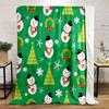 Christmas Snowman and Tree Pattern Blanket Patterned Flannel Blanket Perfect for the Bedroom Living Room, Sofa, or a Little Nap
