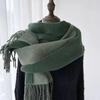 Women's Student Color-Blocked Faux Cashmere Scarf Autumn & Winter High-End Warm Fashion Shawl Neck Warmer