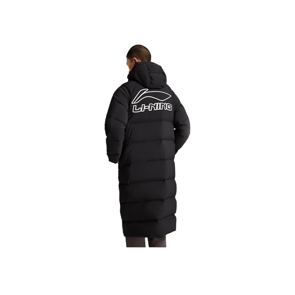 Li Ning Professional Basketball Series Comfortable Letter Minimalist Loose Long Down Jacket Men Outerwear AYMV801-1