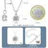Necklace for Single D Color Sparkling 925 Metal Allergy Gift Box Birthday Gift Accessory KRKC&CO Women, Diamond, Moissanite, 1.0 Carat, & VVS1, 4-Claw