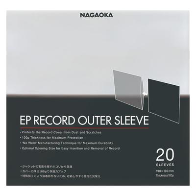 NAGAOKA EP Schallplattenhüllen 20 Stück Breite 190 mm x Höhe 190 mm JC20EP