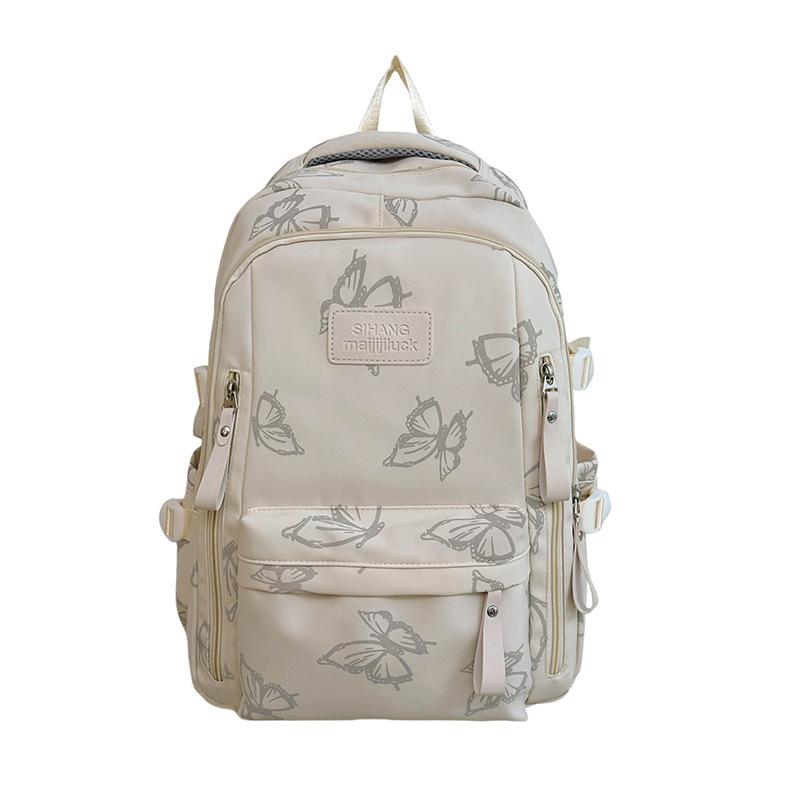 Japanese Ins Style High Pretty Backpack New Girl Cute Butterfly Reflective School Bag College Middle School Student Backpack