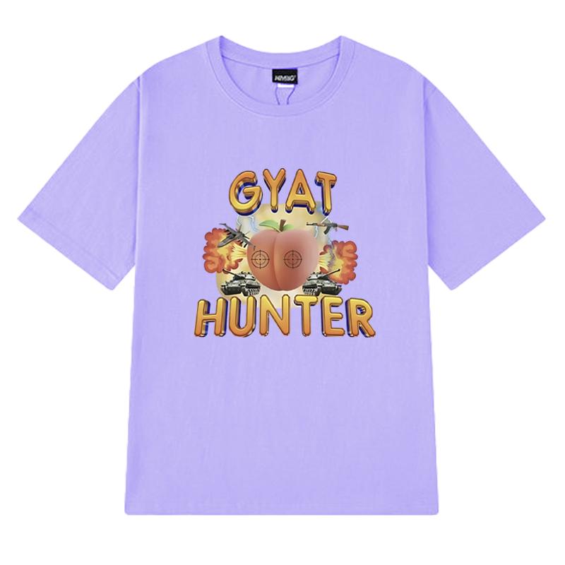 Hot Sale New in Gyat Hunter Fun Meme T shirts Unisex Fashion Y2k short sleeve T-shirt Summer Men Women 100% Cotton clothing Tops