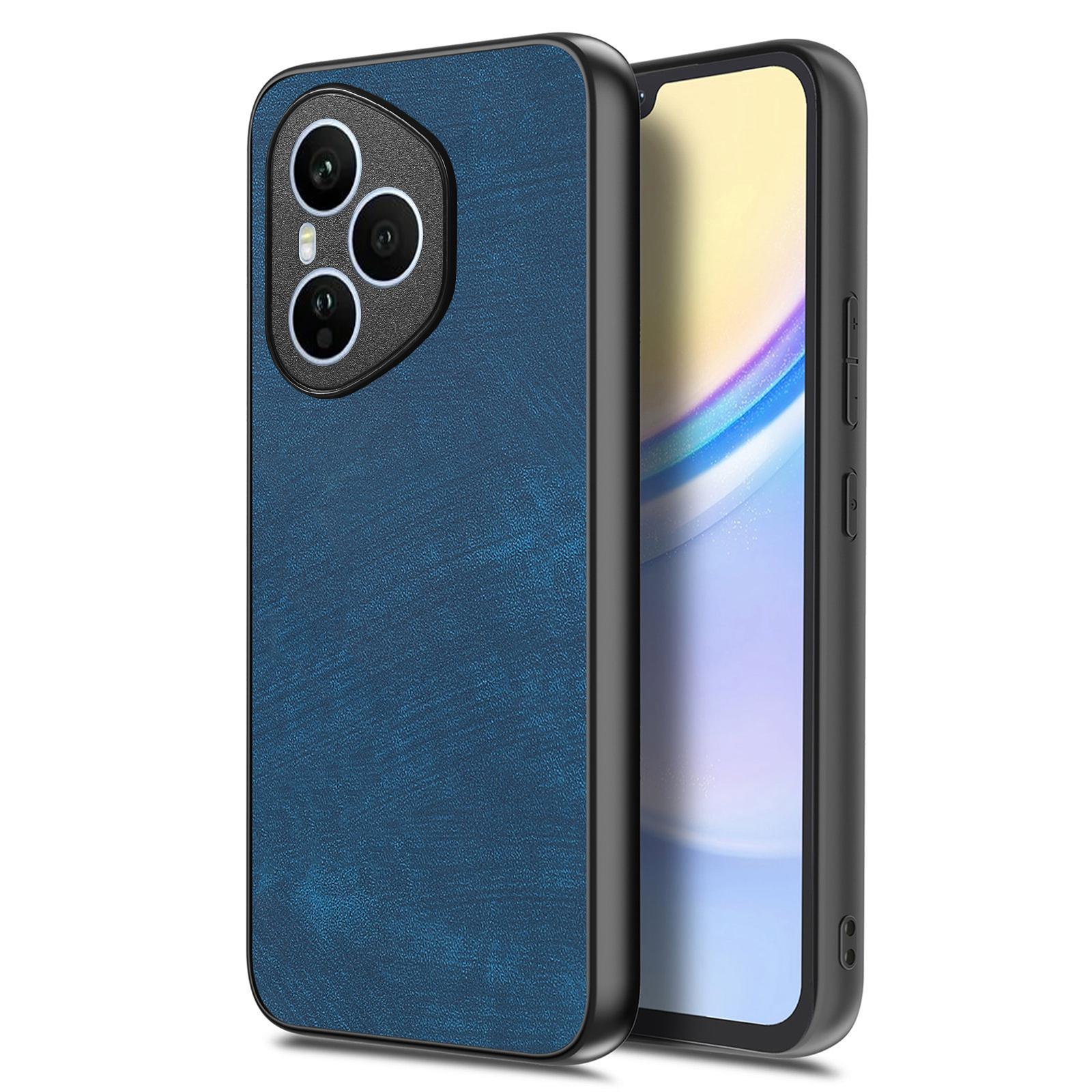 

Для Honor 400 Pro 5G (Глобальный) Противоударный Тонкий Ретро Кожаный Чехол-накладка для Телефона Blue