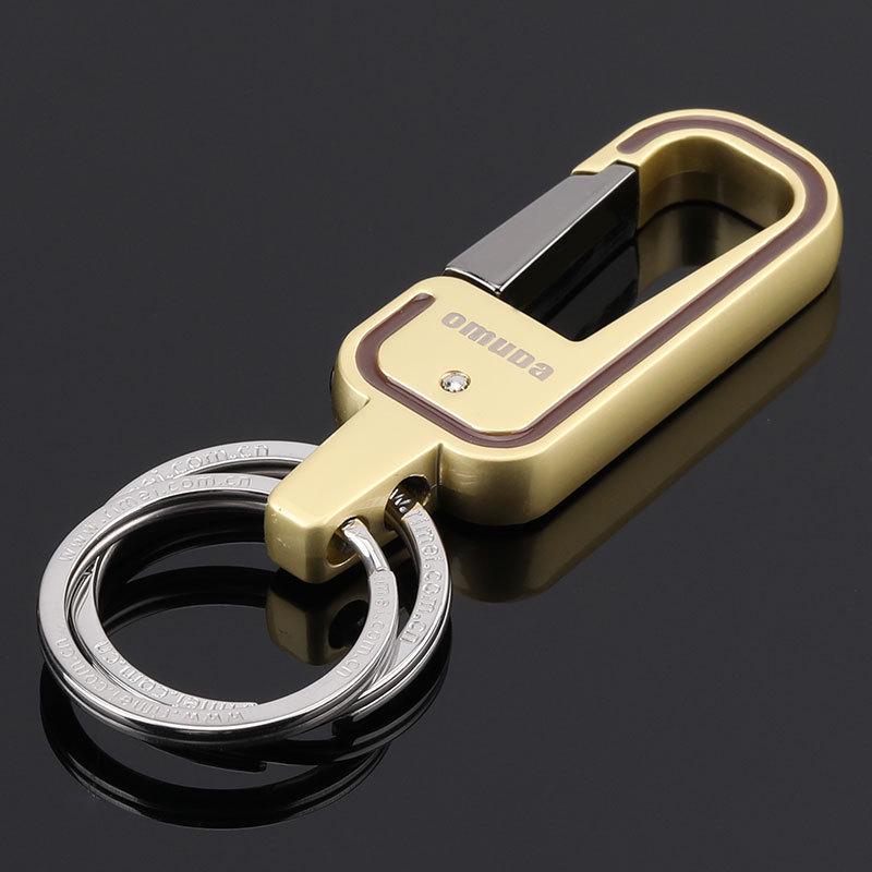 

Omeda Men s Zinc Alloy Double Ring Metal Key Chain: Solid Color Waist Hanging Business Accessory