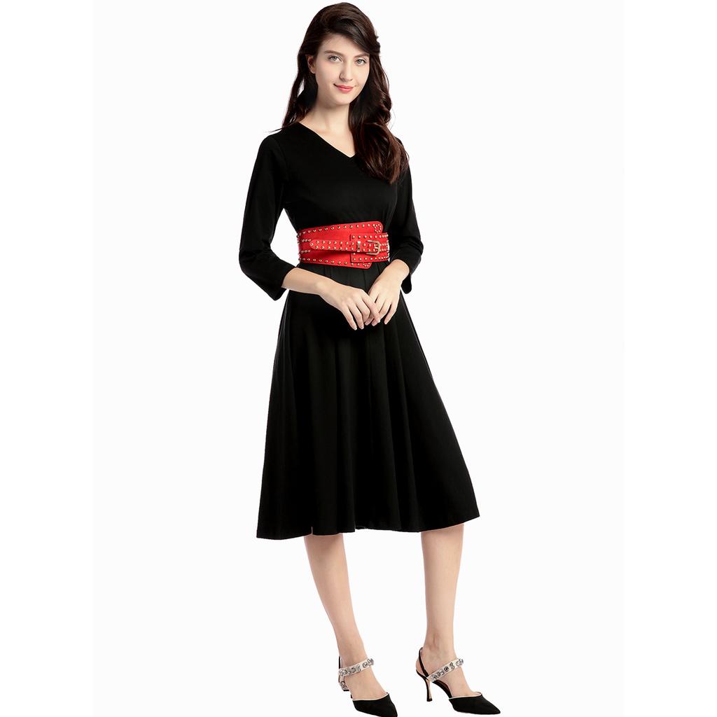 European and American Medium and Long Dresses, Fashionable Pure Cotton Women's Clothing, a Popular Temperament