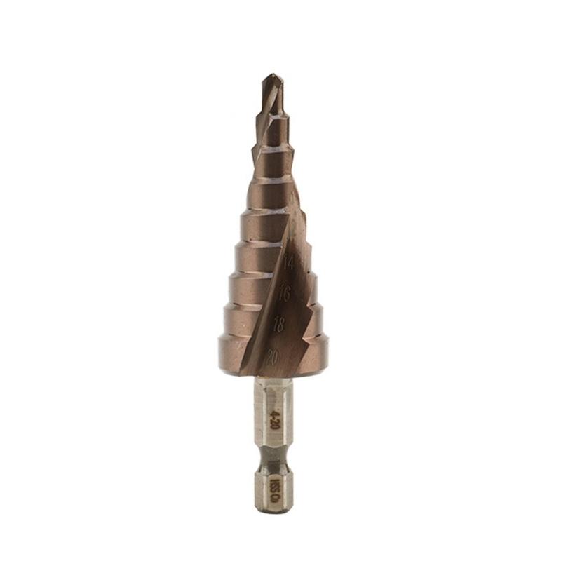 Precisions Step Drill Bit Multi Sizes Twist Flute Design for Metalworking Aluminum Stainless Steel with 1/4" Hex Shank