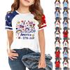 Kids Independence Day Print Crew Neck Short Sleeve Casual T Shirt Lightweight Comfortable Summer Tee Top for Boys Girls