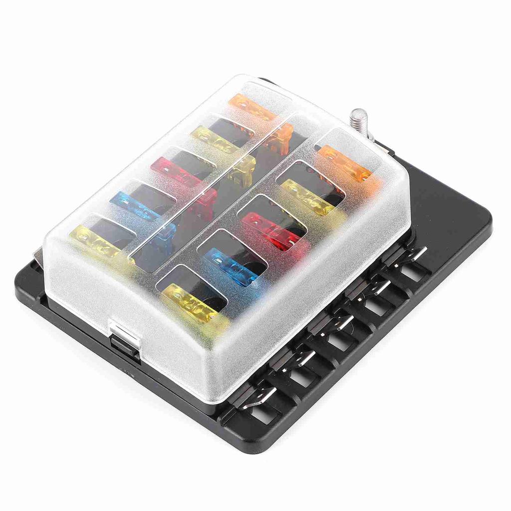10-fach Sicherungskasten Flachsicherungshalter mit LED-Kontrollleuchte für Automobil Auto Boot Yacht