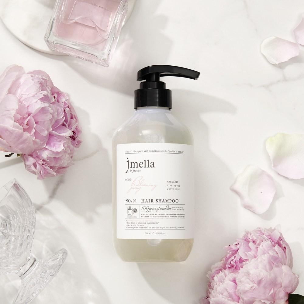 J. Mella in France Blooming Peony Hair Shampoo White Musk Fragrance, 500ml, 3 pcs.