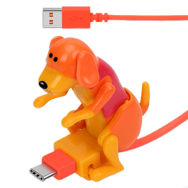 Funny for Touch Dog Phone Charger Cable for Type-C Moving Stray Dog Fast Charging USB C Cable with for Touch Switch
