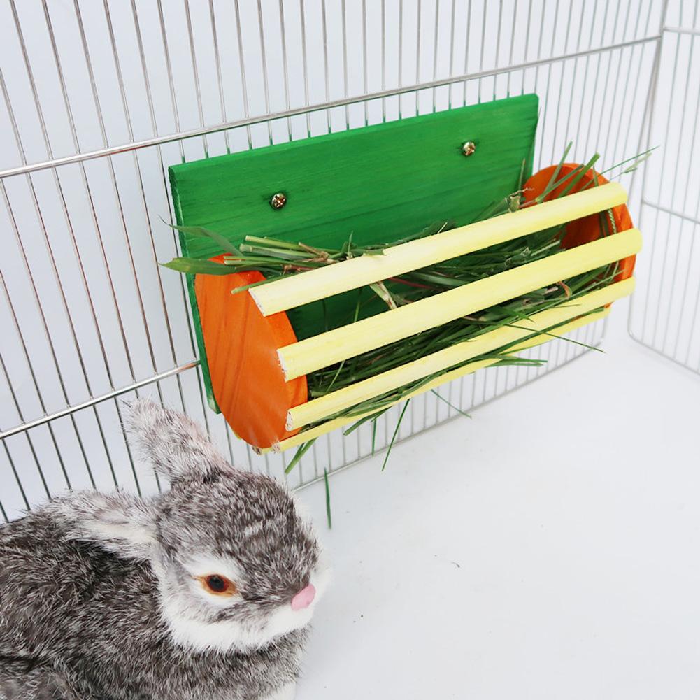 Rabbit Wooden Hay Rack Stand Grass Fodder Holder Pet Feeder For Chinchilla Guinea Pig