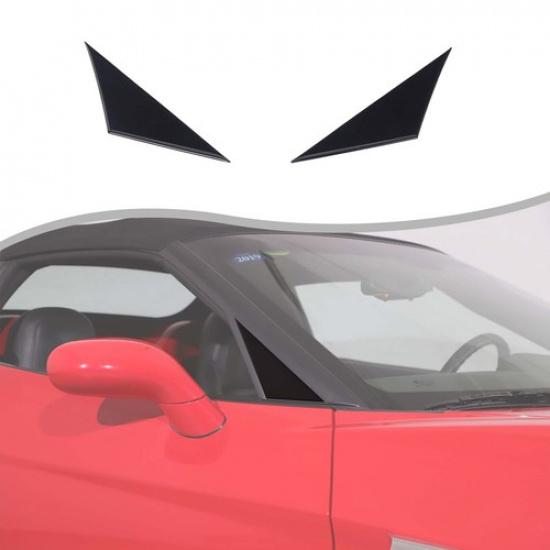 Glossy Piano Black Side Rearview Mirror A-Pillar Sticker For Corvette C6 2005-13
