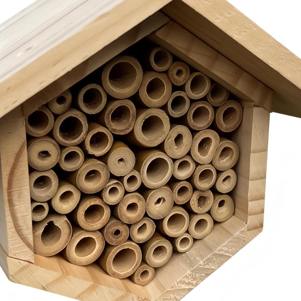 Bee Hotel Wooden Beehive Nesting Handmade Natural Wooden Bee Hive For Yards Porches Lawn Outdoor Indoor Courtyards Balconies