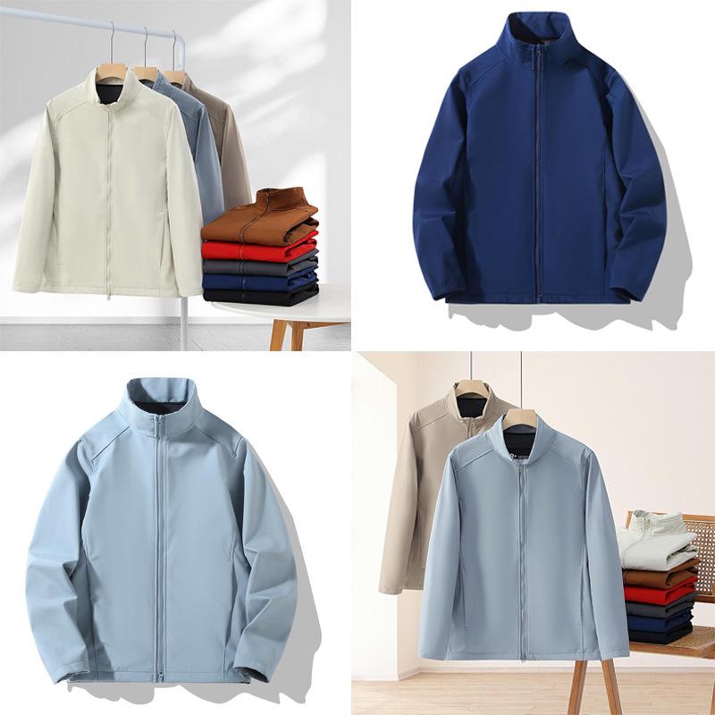 Unisex Windproof & Waterproof Softshell Jacket with Stand-up Collar - Custom Logo Embroidery Available