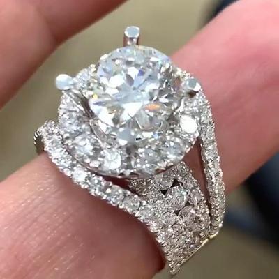 Splendidi anelli da dito da donna con brillanti zirconi bling bling anelli di fidanzamento nuziale gioielli alla moda
