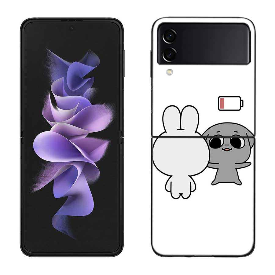 

Cute Cartoon K-Kkamang Phone Case For Samsung Z Flip 7 6 5G Galaxy Z Flip 5 4 3 Black Hard Cell Cover Luxury PC Shell Coque Samsung Z Flip 6 5G