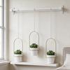 1 Set Hanging Plant Pot Wall Plant Hanger Includes Adjustable Metal Rod 3 Planters And Nylon Ropes Flower Pot Hanger