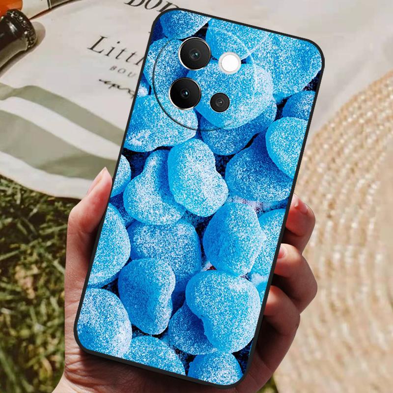 For VIVO V40 Lite 5G Case Soft Silicone Cover Black Bumper TPU For Vivo V40 Lite 5G Phone Cases V40Lite Shockproof Back Covers