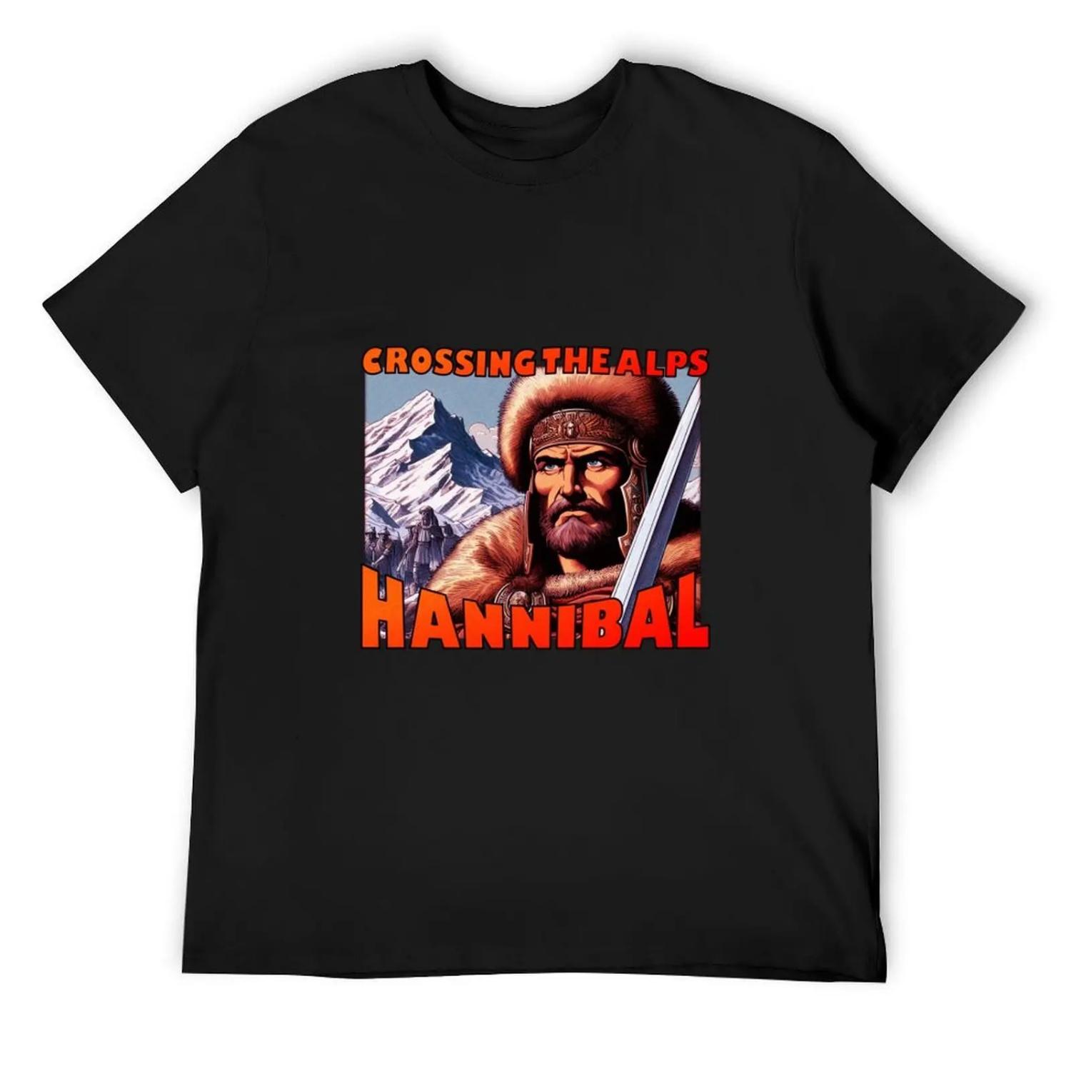

Hannibal Barca_ Crossing the Alps T-Shirt boys whites tees basketball graphic tees Men s t-shirts XXXXXL чорний