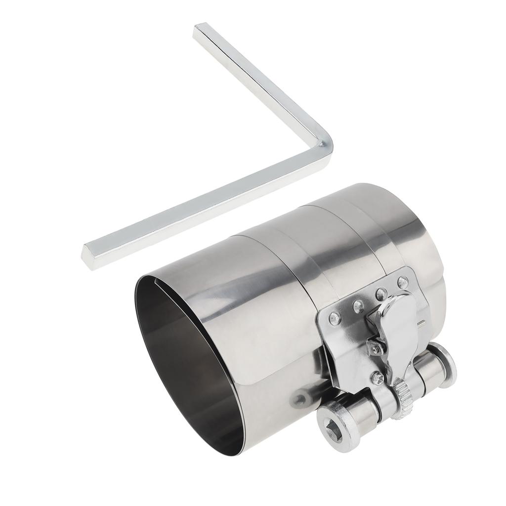 4inch Car Engine Piston Circle Compressor Tool, Adjustable Sizes From 2 Inch To 7 Inch with Piston Installer Plier, Silvery 50mm,175mm Piston Circle