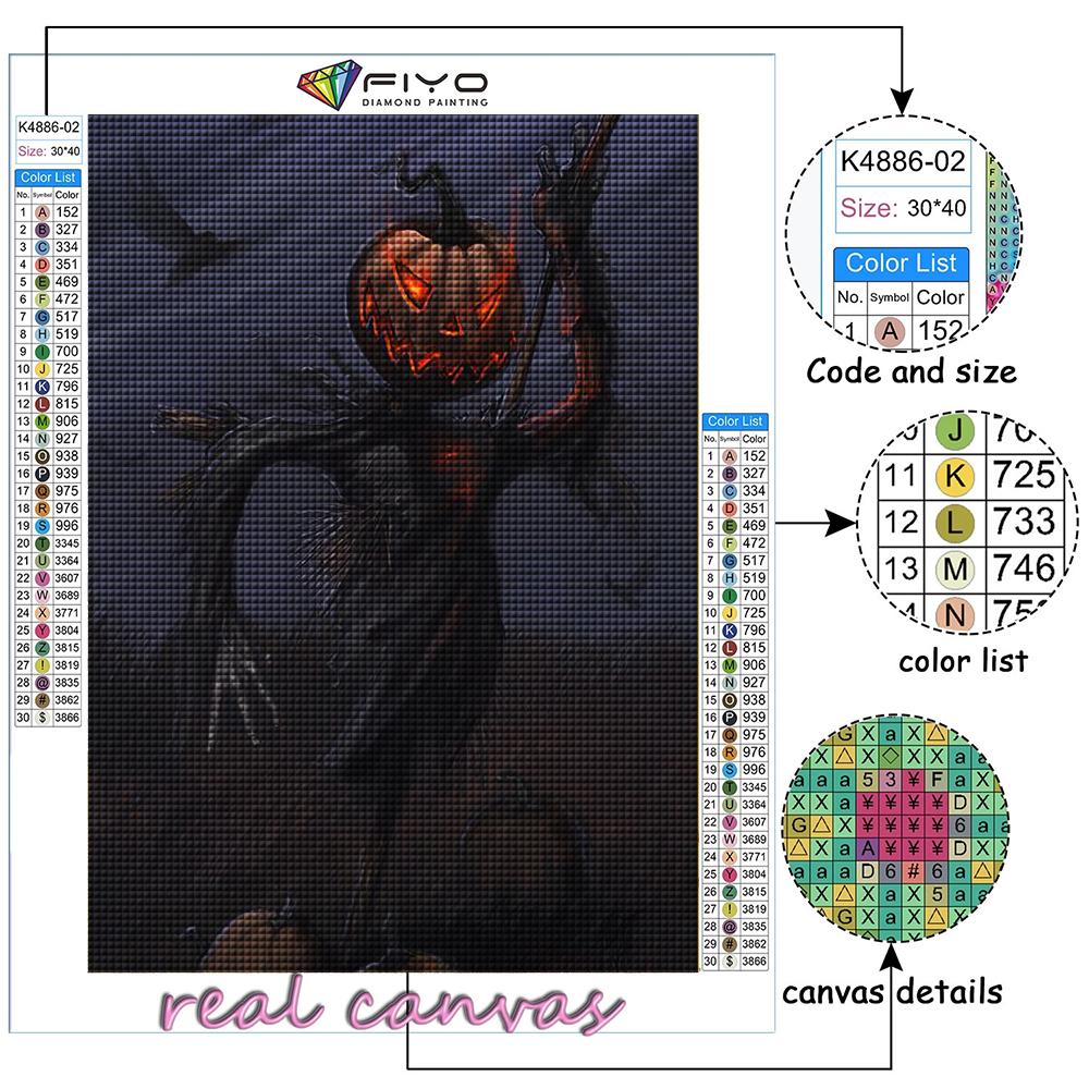 Diamantmalerei Halloween gruseliger Kürbiskopf Mann Stickerei Kreuzstich Strass Home Decor
