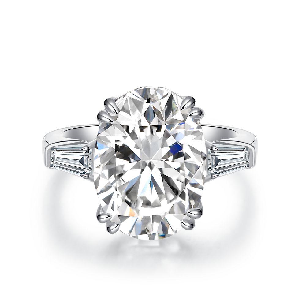 

2022 Кольцо из стерлингового серебра 925 пробы с высокоуглеродистым бриллиантом-цирконом 10 карат для женщин Size 5