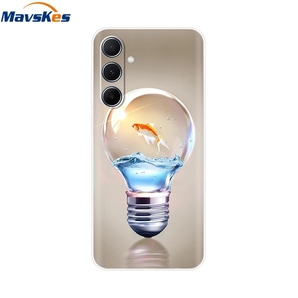 For Samsung Galaxy M35 M55 Case Cute Flower Soft Silicone Back Cover for Coque Samsung M 55 M 35 5G Phone Cover Fundas Shells