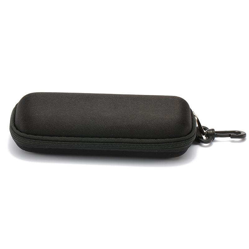 Fashion Artificial Glasses Case, Black Square Pressure-Resistant Button Zipper Box, Fixed Eye Protection Storage, Portable.