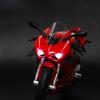 Modellino Auto Giocattolo Moto V4S Panigale Scala 1/12 Carrozzeria Veicolo in Metallo Lega Diecast Suono Luci Regalo di Compleanno Natale Bambini