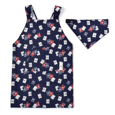 Candy LAURA ASHLEY Kids Apron for Just Put It Back Triangle Set of Stamps N7908810 [Colorful Style] Boys, On, Cross, Scarf, 100-120, (Navy)