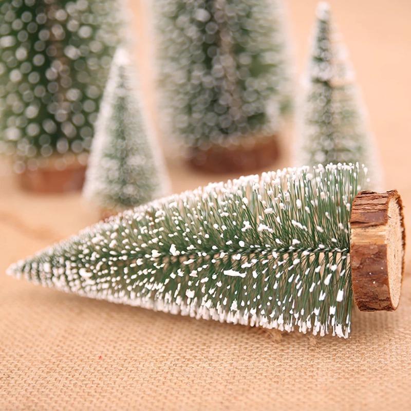 Mini Weihnachtsbaumdeko mit schneebedeckter Kiefer DIY Ornamente Winter Schnee Ornamente Bäume für Weihnachtsfeier Heimparty Neujahrsdeko