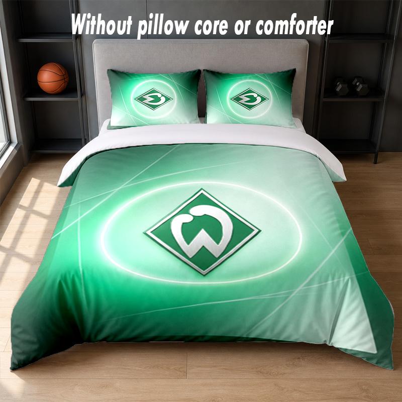 Werder Bremen Football Design Bed Bedding Set 1 Duvet Cover + 2 Pillowcases Soft Breathable Household Bed Linens