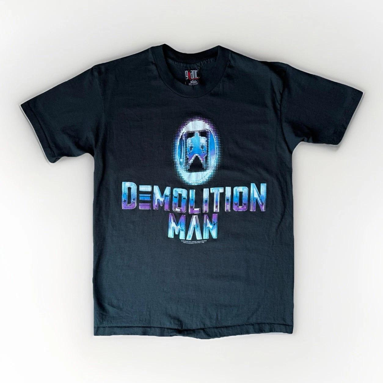 Vintage Demolition Man Shirt L Black 90s Giant Movie Promo Sylvester Stallone L
