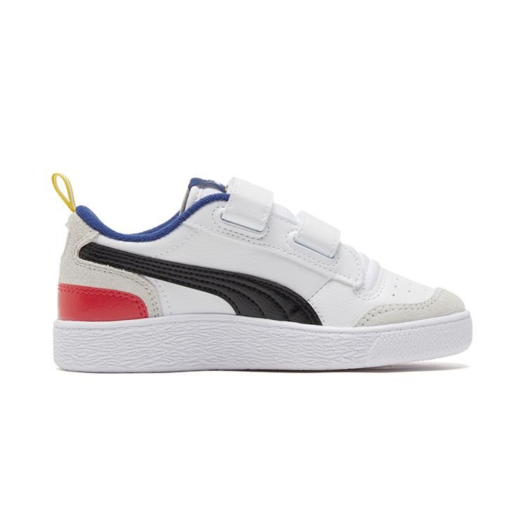 Puma Peanuts X  Ralph Sampson V Velcro Casual Low Top Kids Sneakers Kids Sneakers White Blue Yellow 375794-01