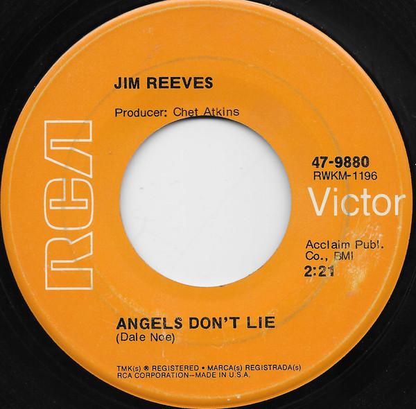 

7inch Record JIM REEVES Angels Dont Lie 479880 RCA VICTOR 1970 US Pop Used
