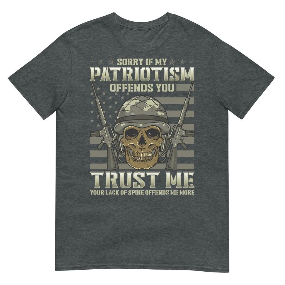 Patriotic Veteran Usa Flag American Military War Hero Skull Tshirt