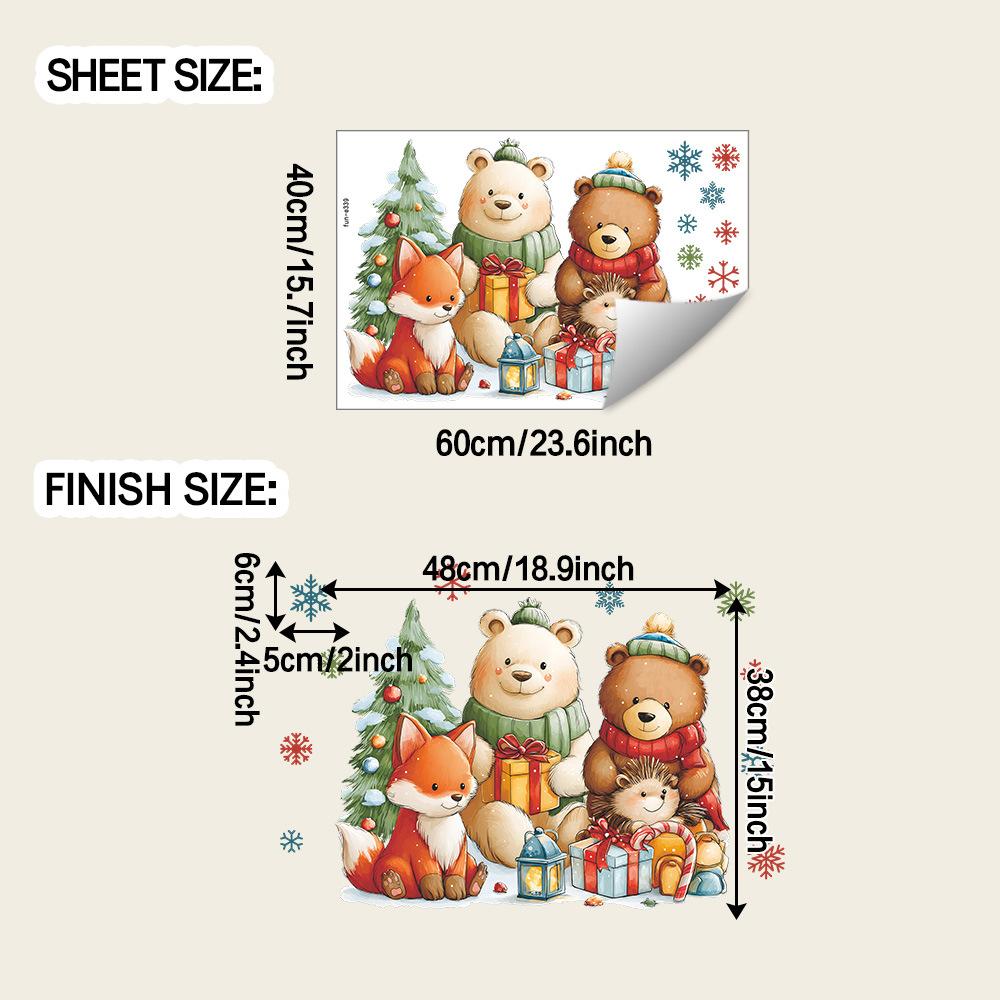 

Мультяшные Рождественские Подарки Животные Гостиная Дом Наклейки для Украшения Стен