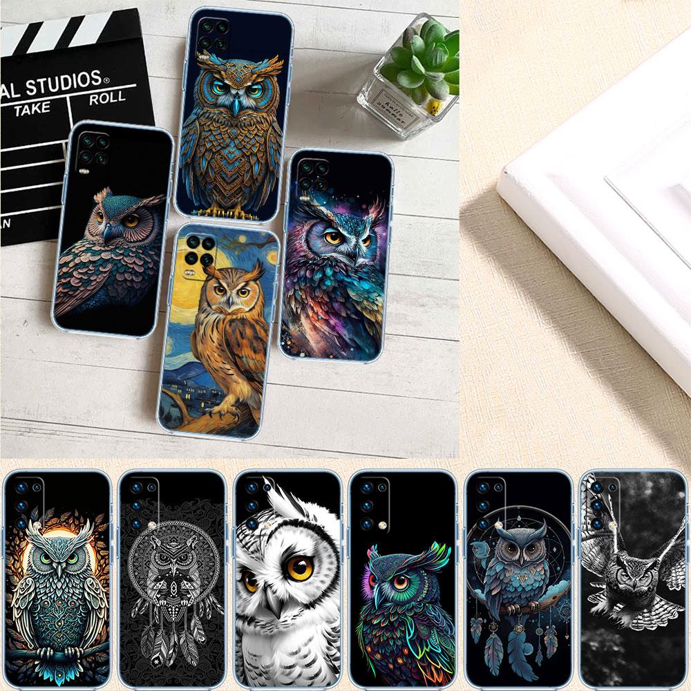 LO20 Cartoon Art Owl Phone Case for LG K22 K30 K40 K40S K41 K42 K50 K50S K51 K51S K52 K61 K62 K71 K92 Q60 Q61 V40 V50 V60