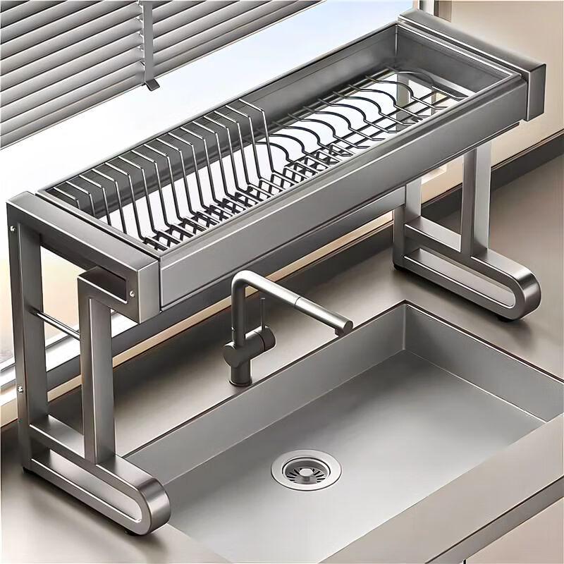 Ret retractable Carbon Steel Over-Sink Dish Rack & Organizer