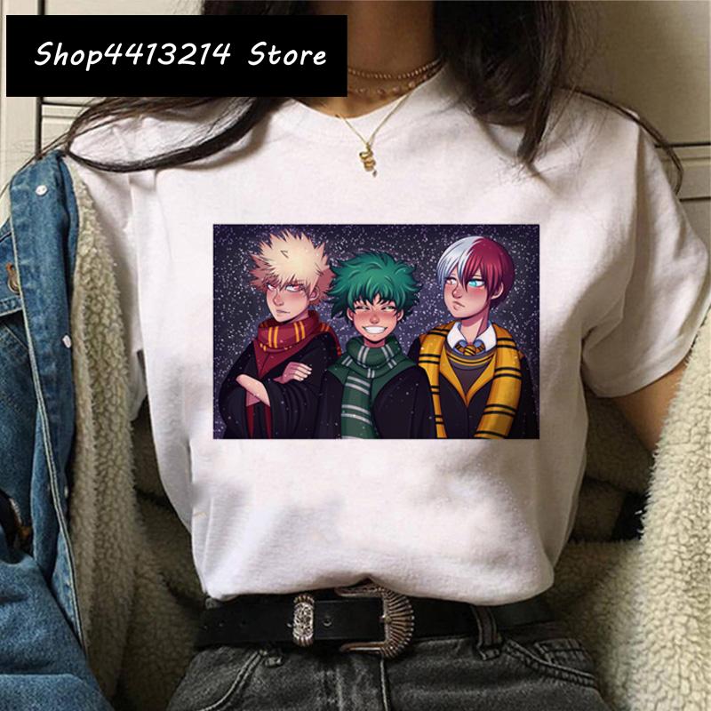 Cartoon Women My Hero Academia T Shirt Tee Funny Himiko Toga Clothing Boku No Hero Academia Harajuku 2021 Tshirt Female Ulzzang