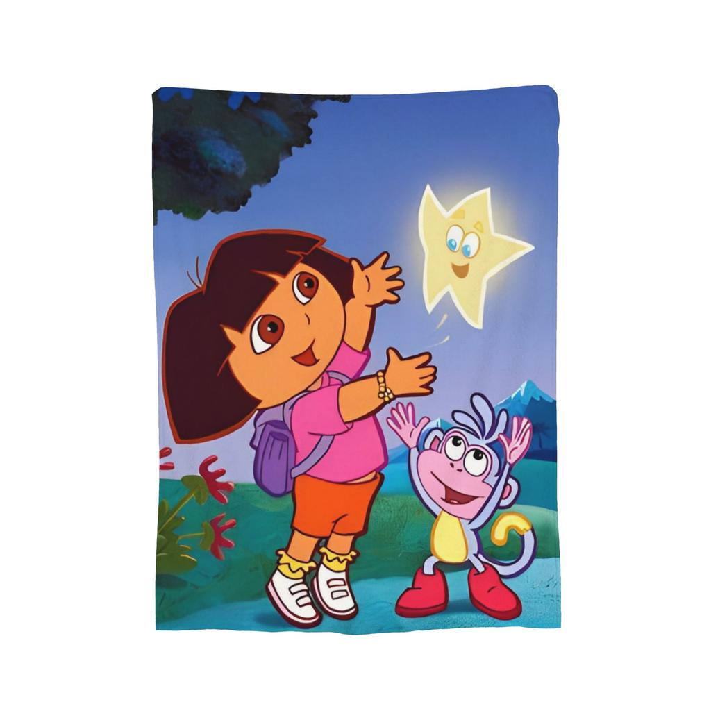 D-Doras der Entdecker Cartoon-Decke Fleece Sommer Klimaanlage Multifunktionale warme Überwurfdecke für Sofa, Auto, Bettdecke