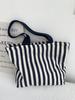 Simple Striped Women's Canvas Casual Shoulder Bags Fashion Large Capacity Ladies Tote Handbags Female Daily Shopping Bags