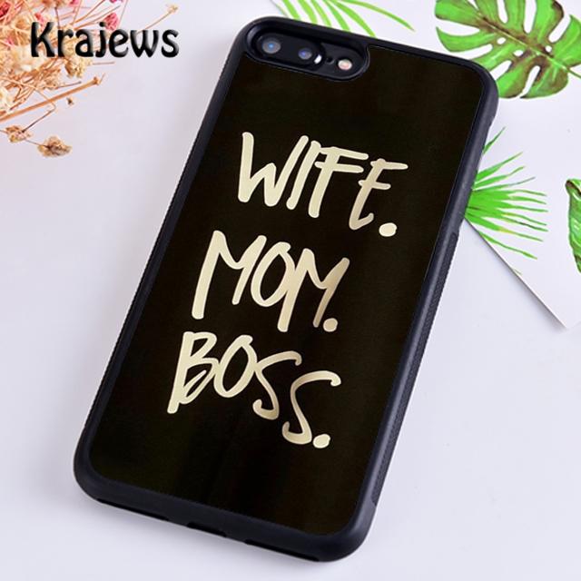 Krajews Super Wife Boss Mom Phone Case Cover For iPhone 17 Air 16 15 14 Plus 11 12 13 Pro Max Coque Fundas