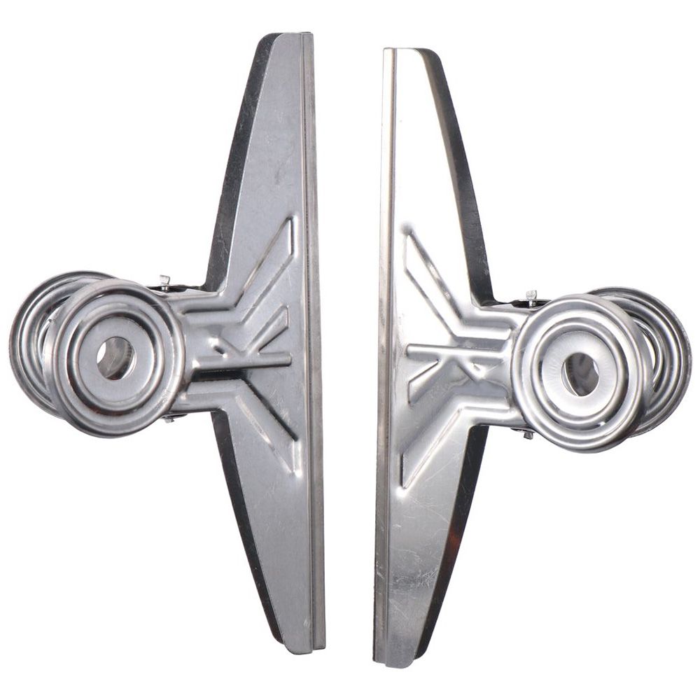 

2 PCS Bulldog Clips, 20cm Jumbo Stainless Steel Bull Binder Paper Clip Clamps for Office (Sliver) белый