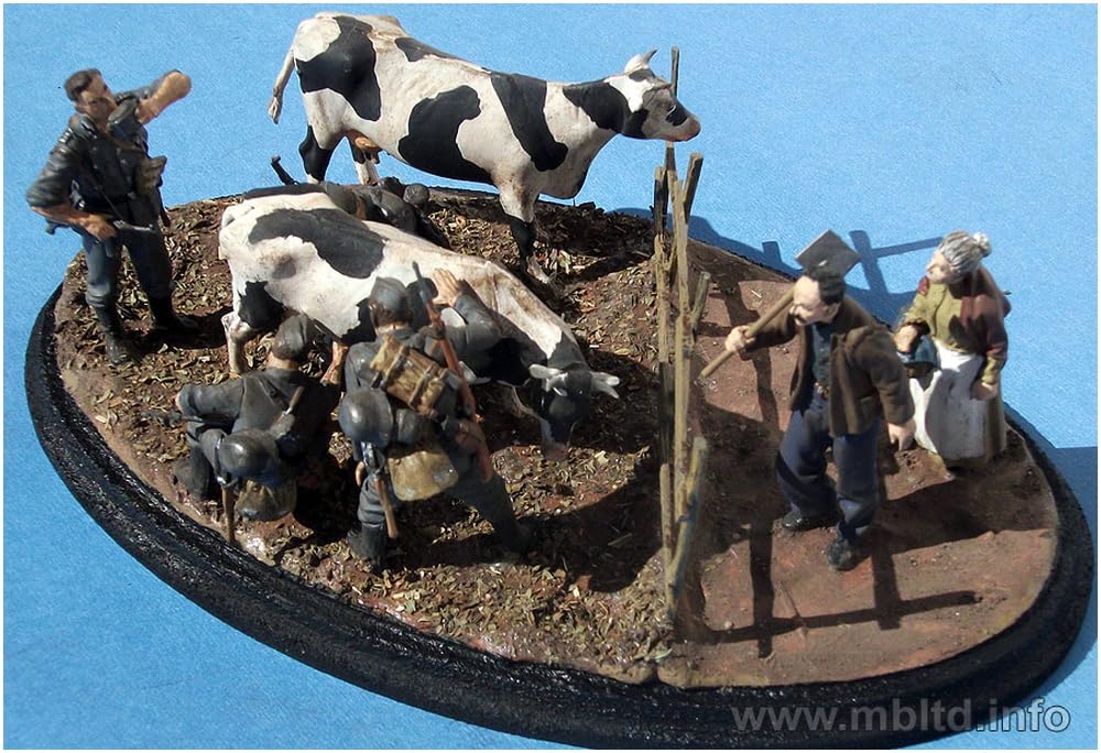 Master Box Livestock 2 Cows and 1 Plastic MB35066 1/35 Set, Goat, Model,