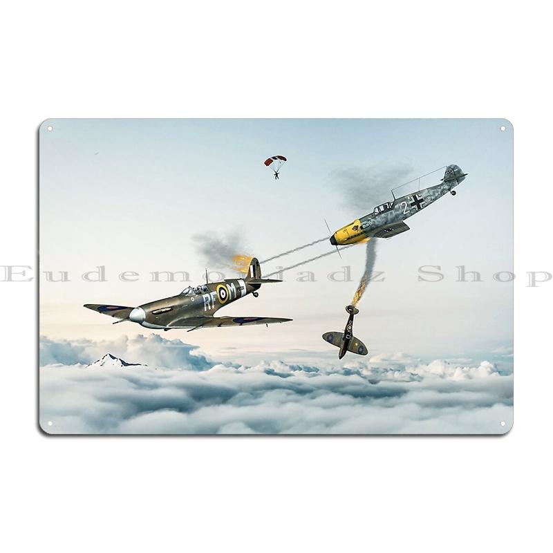 Fw190 Vs Raf Metal Plaque Poster Create Club Party Wall Decor Living Room WW2 Fighter Tin Sign Posters