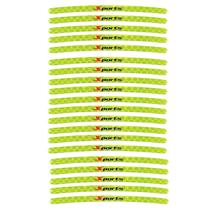 

20 шт. наклейки для автомобиля, автомото декор, колеса автомобиля, мотоцикла, светоотражающие полосы, красочные наклейки на ступицы, универсальное колесо ночного вождения 20pcs